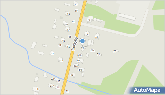 Zwoleń, Perzyny, dr., 68, mapa Zwoleń