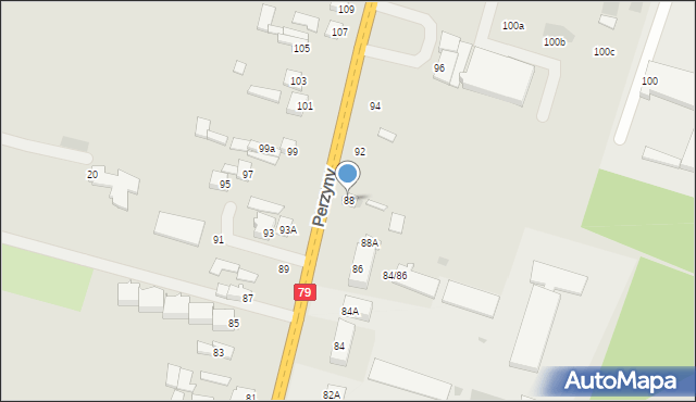 Zwoleń, Perzyny, dr., 88, mapa Zwoleń