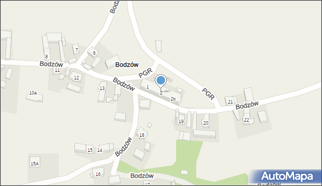 Bodzów, PGR, 2, mapa Bodzów
