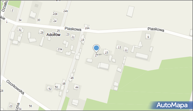 Adolfów, Piaskowa, 17, mapa Adolfów