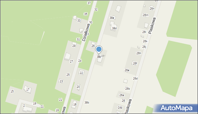 Adolfów, Piaskowa, 38c, mapa Adolfów