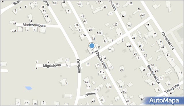 Aleksandrów Kujawski, Piłsudskiego Józefa, marsz., 15, mapa Aleksandrów Kujawski