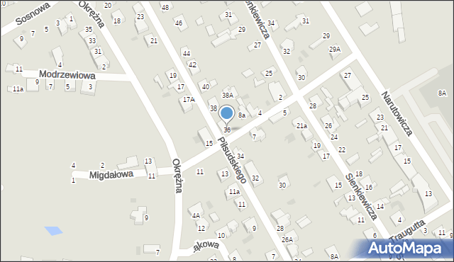 Aleksandrów Kujawski, Piłsudskiego Józefa, marsz., 36, mapa Aleksandrów Kujawski