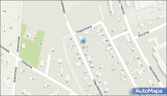 Aleksandrów Kujawski, Piłsudskiego Józefa, marsz., 62, mapa Aleksandrów Kujawski