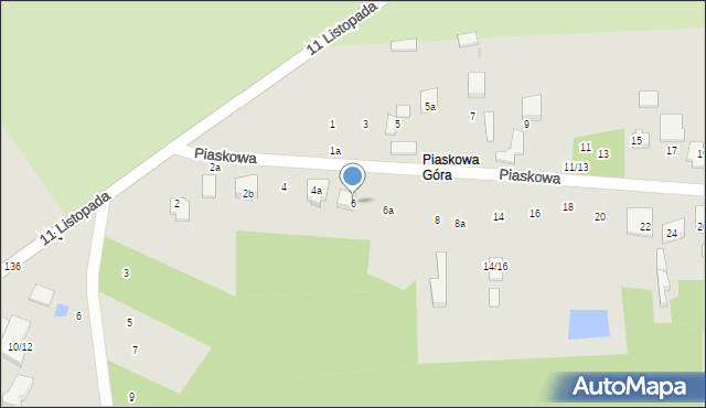 Aleksandrów Łódzki, Piaskowa, 6, mapa Aleksandrów Łódzki