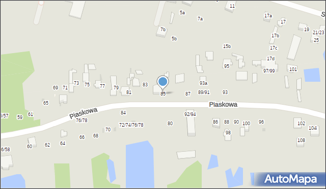 Aleksandrów Łódzki, Piaskowa, 85, mapa Aleksandrów Łódzki