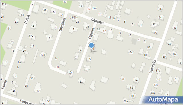 Aleksandrów Łódzki, Piękna, 5a, mapa Aleksandrów Łódzki