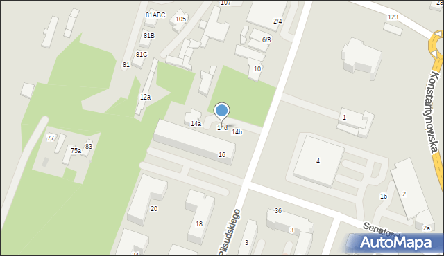 Aleksandrów Łódzki, Piłsudskiego Józefa, marsz., 14d, mapa Aleksandrów Łódzki