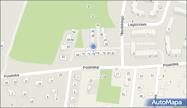 Aleksandrów Łódzki, Piłsudskiego Józefa, marsz., 74, mapa Aleksandrów Łódzki