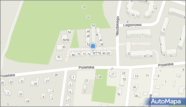 Aleksandrów Łódzki, Piłsudskiego Józefa, marsz., 76, mapa Aleksandrów Łódzki