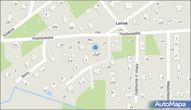 Aleksandrów Łódzki, Piotrkowska, 101a, mapa Aleksandrów Łódzki