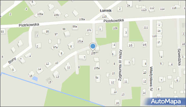 Aleksandrów Łódzki, Piotrkowska, 105, mapa Aleksandrów Łódzki