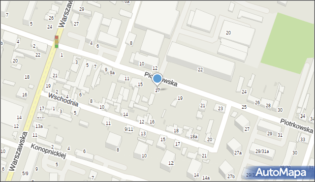 Aleksandrów Łódzki, Piotrkowska, 17, mapa Aleksandrów Łódzki