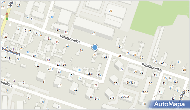 Aleksandrów Łódzki, Piotrkowska, 21, mapa Aleksandrów Łódzki