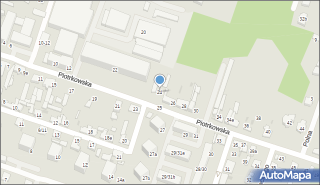 Aleksandrów Łódzki, Piotrkowska, 24, mapa Aleksandrów Łódzki