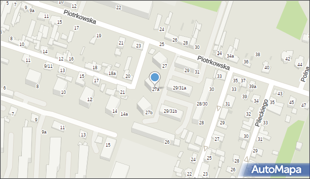 Aleksandrów Łódzki, Piotrkowska, 27a, mapa Aleksandrów Łódzki