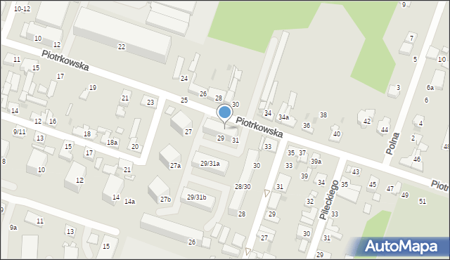 Aleksandrów Łódzki, Piotrkowska, 29-31, mapa Aleksandrów Łódzki