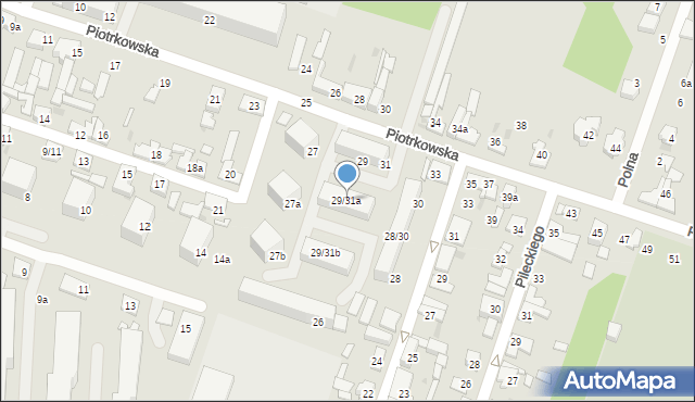 Aleksandrów Łódzki, Piotrkowska, 29/31a, mapa Aleksandrów Łódzki