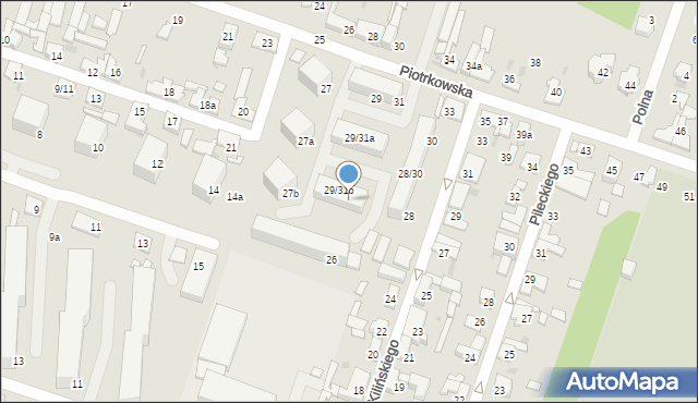 Aleksandrów Łódzki, Piotrkowska, 31b, mapa Aleksandrów Łódzki