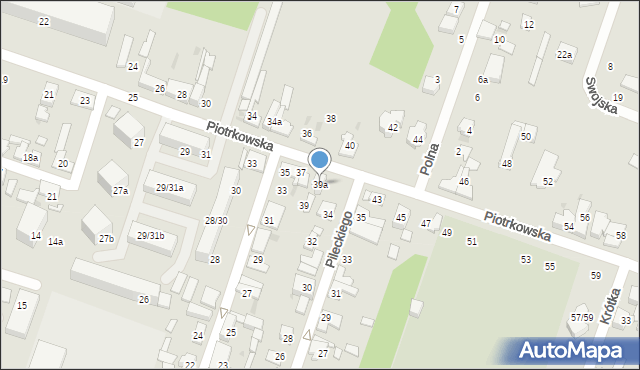 Aleksandrów Łódzki, Piotrkowska, 39a, mapa Aleksandrów Łódzki