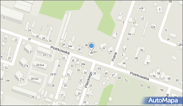 Aleksandrów Łódzki, Piotrkowska, 40, mapa Aleksandrów Łódzki