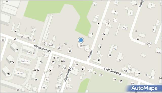 Aleksandrów Łódzki, Piotrkowska, 42, mapa Aleksandrów Łódzki