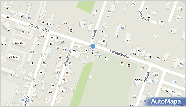 Aleksandrów Łódzki, Piotrkowska, 47, mapa Aleksandrów Łódzki