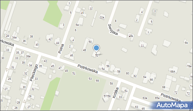 Aleksandrów Łódzki, Piotrkowska, 52, mapa Aleksandrów Łódzki