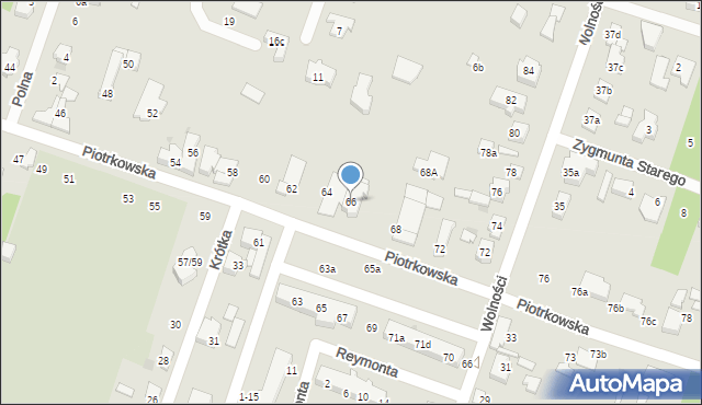 Aleksandrów Łódzki, Piotrkowska, 66, mapa Aleksandrów Łódzki