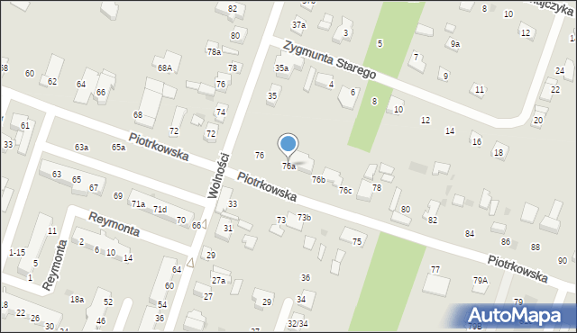 Aleksandrów Łódzki, Piotrkowska, 76a, mapa Aleksandrów Łódzki