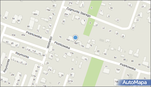Aleksandrów Łódzki, Piotrkowska, 76b, mapa Aleksandrów Łódzki