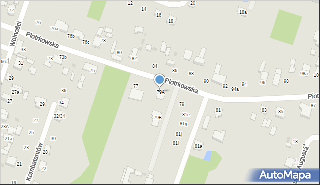 Aleksandrów Łódzki, Piotrkowska, 79A, mapa Aleksandrów Łódzki