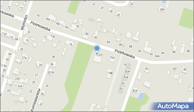 Aleksandrów Łódzki, Piotrkowska, 79d, mapa Aleksandrów Łódzki