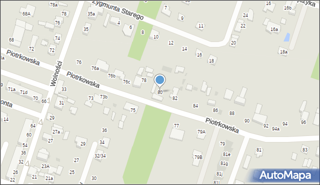 Aleksandrów Łódzki, Piotrkowska, 80, mapa Aleksandrów Łódzki