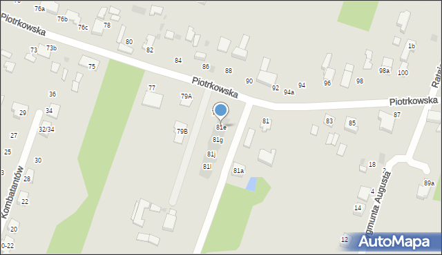 Aleksandrów Łódzki, Piotrkowska, 81e, mapa Aleksandrów Łódzki