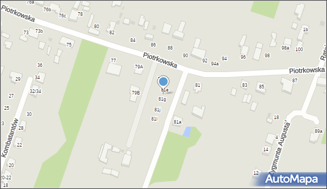 Aleksandrów Łódzki, Piotrkowska, 81f, mapa Aleksandrów Łódzki