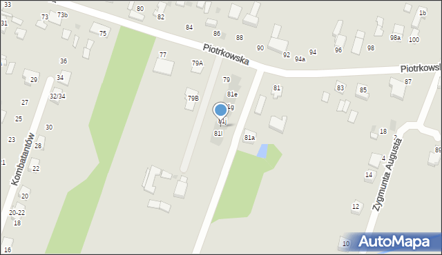 Aleksandrów Łódzki, Piotrkowska, 81k, mapa Aleksandrów Łódzki