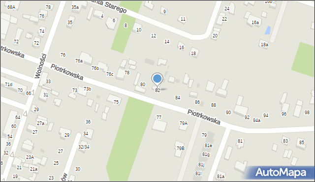 Aleksandrów Łódzki, Piotrkowska, 82, mapa Aleksandrów Łódzki