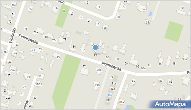 Aleksandrów Łódzki, Piotrkowska, 84, mapa Aleksandrów Łódzki