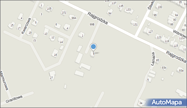 Augustów, Piaskowa, 3, mapa Augustów