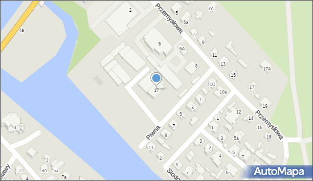 Augustów, Piwna, 17, mapa Augustów