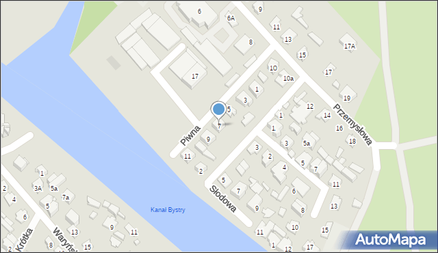 Augustów, Piwna, 7, mapa Augustów