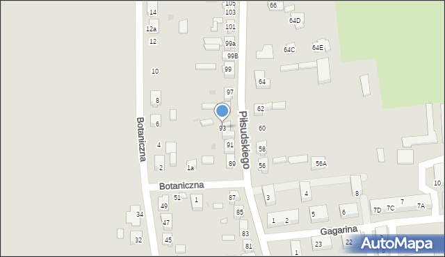 Babimost, Piłsudskiego Józefa, marsz., 93, mapa Babimost
