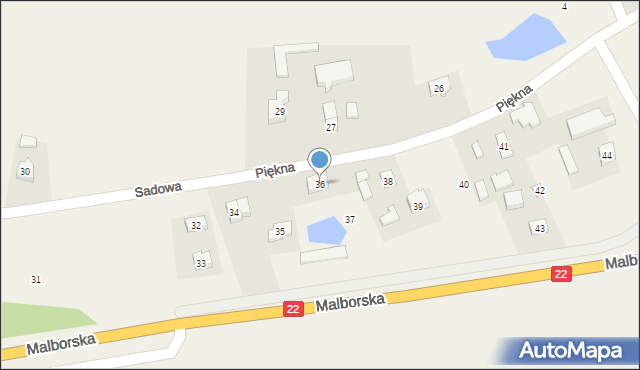 Bałdowo, Piękna, 36, mapa Bałdowo