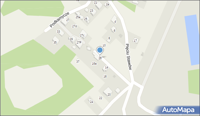 Balice, Pięciu Stawów, 16, mapa Balice