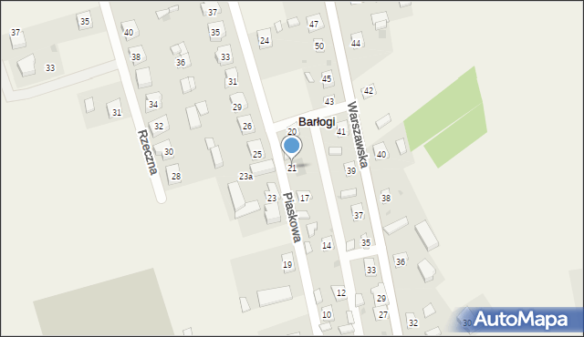 Barłogi, Piaskowa, 21, mapa Barłogi