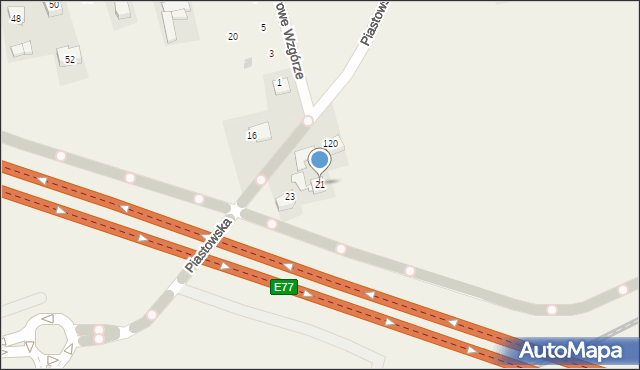 Batowice, Piastowska, 21, mapa Batowice