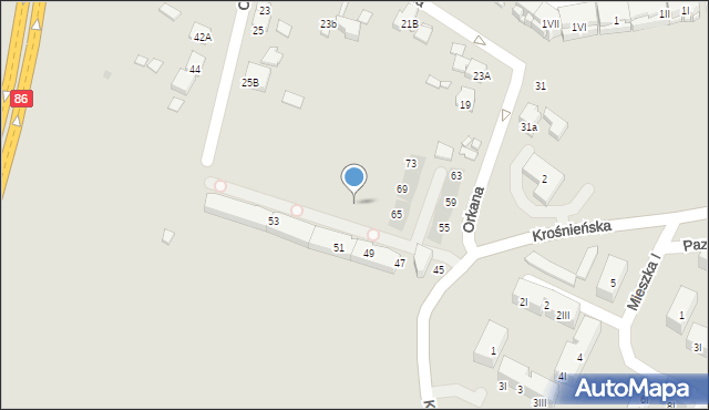 Będzin, Piastowska, 75, mapa Będzin