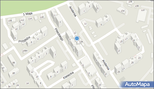 Będzin, Pileckiego Witolda, rtm., 12d, mapa Będzin