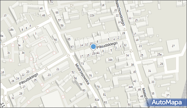 Będzin, Piłsudskiego Józefa, marsz., 13, mapa Będzin